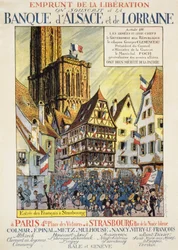 Empréstimo de libertação: "Nós subscrevemos o banco da Alsácia e da Lorena" - cartaz, cerca de 1918