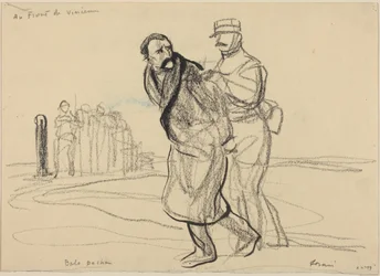 Na frente de Vincennes. Bolo pacha, c.1914-1919 (carvão sobre papel)
