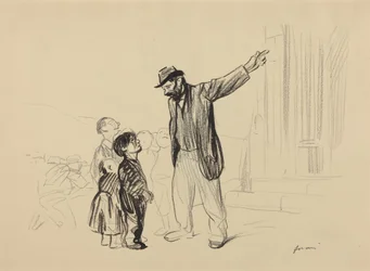 a) A igreja dos seus pais (recto); b) Homem com cigarro (verso)