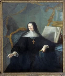 Retrato de Anne Geyssans de Clermont-Chatte (Clermont Chatte), abadessa de Chelles (falecida em 1789), dimensões 1,46x1,14 m