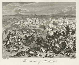 A Batalha de Blenheim em 1704, publicado por J. Pass
