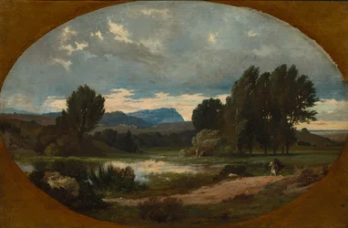 Paisagem com cavaleiro no cavalo branco, 1846.