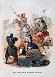 Ibrahim Pasha lutando contra os Wahabis, Arábia Saudita, 1811-1818 1847