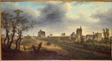 Vista do castelo de Vincennes Pintura de Adrien Guignet (1816-1854)