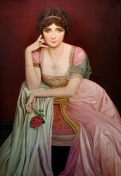 Retrato da cantora Genevieve Vix (1879-1939) pintura de Jean Alex Coraboeuf (1870-1947) 1906 Nantes, Musee des Beaux Arts