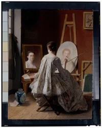 Retrato de uma artista a pintar o seu autorretrato