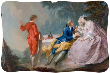 Fete galante: Peça de conversação, c.1730 (óleo sobre tela)