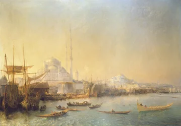 Uma visão ampla sobre Constantinopla e o Corno de Ouro, 1840