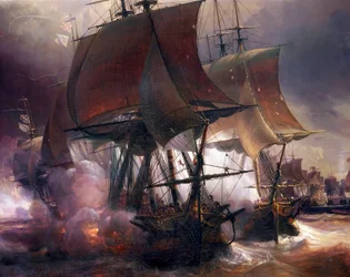 Batalha naval de Ouessant entre as frotas francesa e britânica, 27 de julho