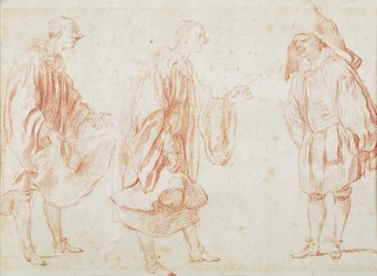 Atores italianos (giz vermelho sobre papel)