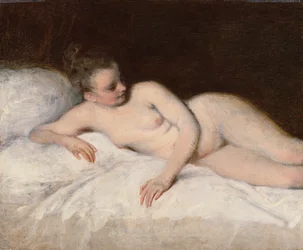 Nu reclinado, c.1713-17 (óleo sobre painel)