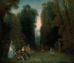 Vista através das árvores no parque de Pierre Crozat, 1715