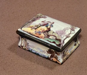 Caixa de rapé, Birmingham, c.1756 (transferência de esmalte impresso)