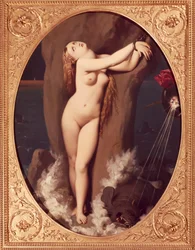 Angélica acorrentada por Jean Auguste Dominique Ingres (1780-1867), óleo sobre tela, 97x75 cm, Primeira versão de Ruggiero resgatando Angélica