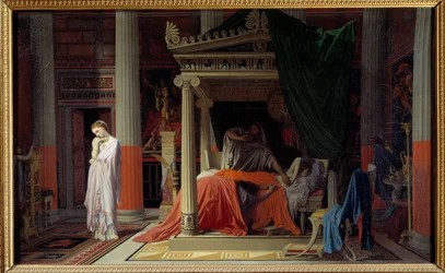 Antiochus ou Antiochus e Stratonice Antiochus (324-261 AC) está doente de amor pela sua madrasta Stratonice. Pintura de Jean Auguste Dominique Ingres (1780-1867) 1840 Sol. 0,57x0,98 m Chantilly, musee Conde - A doença de Antíoco ou Antioquia a