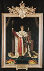 O rei Carlos X com vestes de coroação