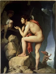 Édipo e a esfinge (óleo sobre tela