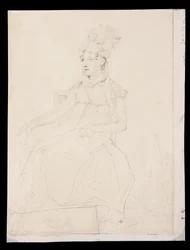 Retrato da Rainha Caroline Murat (lápis sobre papel)