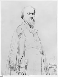 Retrato do pintor Hippolyte Flandrin, 1844 (grafite sobre papel)