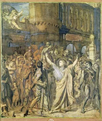 O martírio de São Symphorian, c.1834 (caneta e tinta sobre papel vegetal)