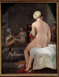A pequena banhista. Interior de um harém. Pintura de Jean-Auguste-Dominique Ingres (1780-1867). 1828. 0,35 x 0,27 m.