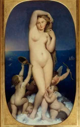 Vénus Anadyomène. Pintura de Jean Auguste Dominique Ingres (1780-1867), século XIX. 1,6 x 0,9 m. Chantilly, Musée Condé