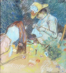 Madame Guillaumin Sewing, 1888 (pastel sobre papel)