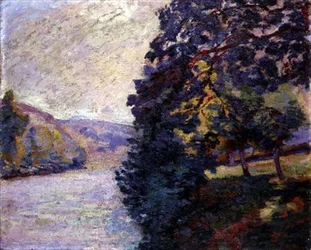 Nascer do sol em Crozant, Bretanha, c.1916 (óleo sobre tela)