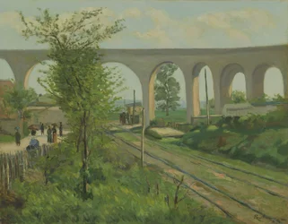 O Aqueduto de Arcueil em Sceaux Railroad Crossing, 1874