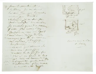 Carta autografada ao pintor de paisagens e político Charles Le Roux, Paris, 29 de janeiro de 1855
