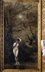 "" Diana tomando banho "" (Diana tomando banho) Pintura de Camille Corot (1796-1875) 1873-1874 Museu Pushkin, Moscou