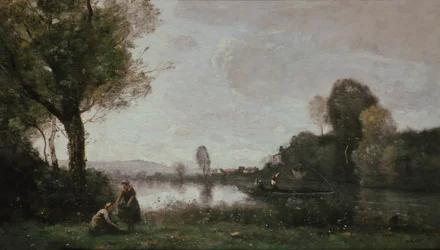 Alemão: Flußlandschaft (Die Seine bei Chatou) Paisagem do Sena perto de Chatou