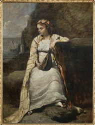 Haydee, jeune femme en costume grec - jovem mulher em traje grego, talvez a heroína de "Don Juan" de Byron ...