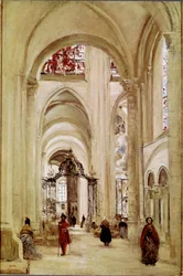 La cathedrale de Sens Pintura de Jean Baptiste Camille Corot (1796-1875) 1874 Dim. 61x40 cm Paris, Musee du Louvre