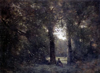 La cleriere, lembrança da cidade de Avray Painting de Camille Corot (1796-1875) Sol do século XIX. 1x1,34 m .