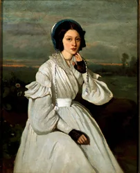 Retrato de Louise Claire Sennegon, futura Madame Charmois. Pintura de Jean Baptiste Camille Corot (1796-1875)