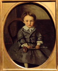 Retrato de Maurice Robert (1853-1925), filho de François Robert, amigo de Corot Pintura de Camille Corot (1796-1875) 1857 Sol. 0,29x0,23 m