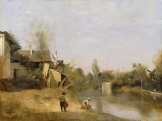 Margem do rio em Mery sur Seine, Aube, c.1870
