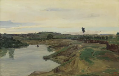 O Passeio de Ouro de Poussin, Campagna Romana, c.1826-28