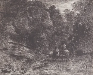 Dois Viajantes em uma Floresta O Cavaleiro na Floresta e o Pedestre, 1854.
