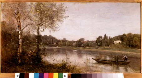 Vista da lagoa da cidade de Avray (Ville-d