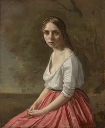 Jovem de saia rosa, c.1845-50