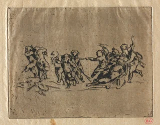 Bacanal com crianças e carruagem