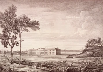 Vista do Hospital de Londres em Whitechapel Road, 1753
