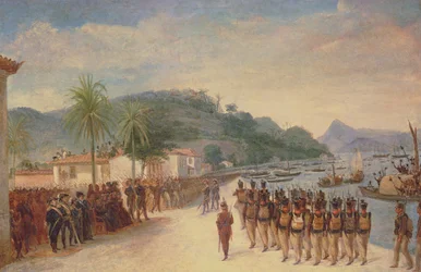 Embarque na Praia Grande (óleo sobre tela)