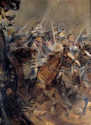 Guerra Napoleônica: "A última acusação do General Antoine Charles Comte de Lasalle (1775-1809), morto em Wagram no dia 6 de julho