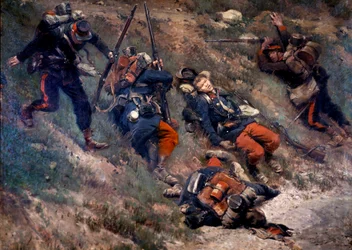 Guerra de 1870: “” A Batalha de Champigny, 30-11-1870 ”” Pintura de Edouard Detaille