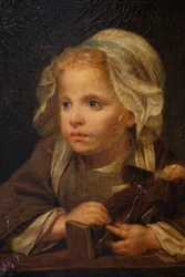 Menina com capuchinho, pormenor