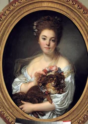 Retrato de Madame De Porcin Painting de Jean Baptiste Greuze (1725-1805). 1770 aproximadamente Dim 0,72 x 0,58 m. Angers. Museu de Belas Artes