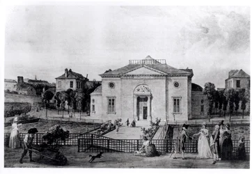 O Grande Anfiteatro do Jardin des Plantes em Paris, em 1794, do "Museu de História Natural há um século" de ET Hamy, publicado por Ernest Leroux em 1896
